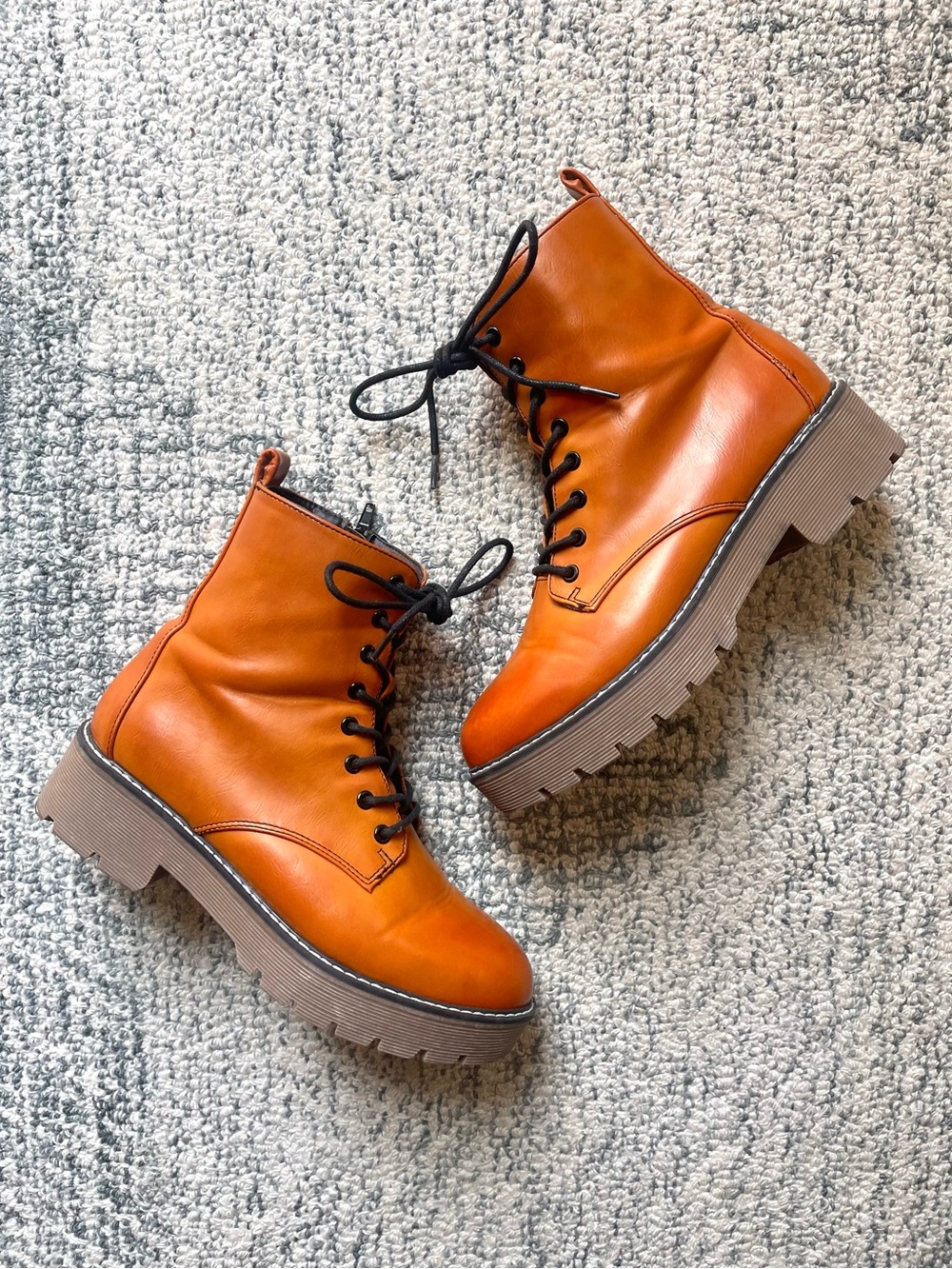 Altar’d State “Linzi” Cognac Lace Up Combat Boots EUC